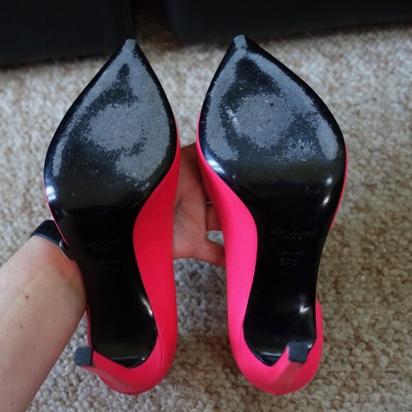 Saint Laurent YSL Pink Leather Pumps High Heels - Picture 5 of 10